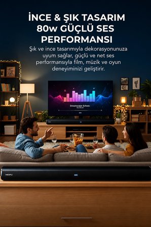 Hepu HP-TV05 Bluetooth Soundbar Hoparlör Ses Sistemi - TV ve Bilgisayar Uyumlu Ev Sinema Sistemi