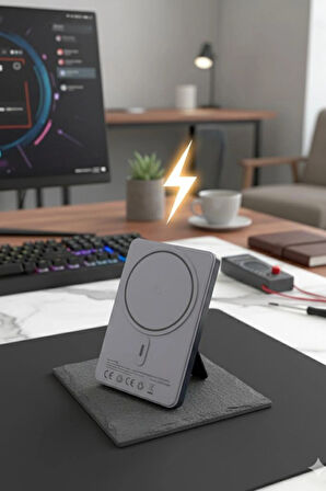 Fulltech FP38 5000 mAh 20W Kablosuz Powerbank MagSafe Uyumlu Dahili USB-C Kablolu