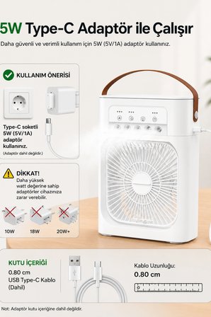 blic bwfn10 beyaz sulu fan masa üstü mini klima vantilatör nemlendiricili soğutucu fan 600ml
