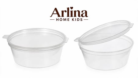 Arlina Home Kids 60 cc Kapaklı Saklama Kabı 50'li Paket Şeffaf