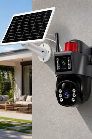 O-kam Pro Okam-7015 4G Solar Güneş Enerjili Çift Lensli PTZ Dış Mekan Güvenlik Kamerası