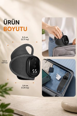 Auhma AMG40 Şarj edilebilir Akıllı Isıtmalı Masaj Aleti 3 Kademeli Titreşim & 5 Kademeli Isı Ayarlı Bileklik