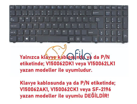 Casper C700, C800 Notebook Klavyesi (Siyah TR) Ver.2