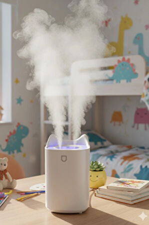 Blackbird K7 Beyaz Çift Spreyli Ultrasonik Sessiz Hava Nemlendirici ve Rgb Işıklı | 3L Kapasite