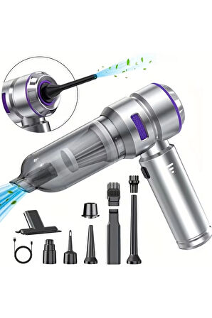 Leerfei Lf-6122 4'ü 1 Arada El Süpürgesi | 16000PA Güçlü Çekim | Fırçasız Motor | Araba, Ev ve Ofis Kullanım