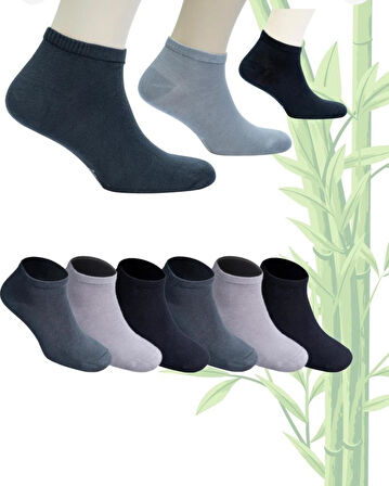12 Li Royam Bambu Erkek Patik Çorap Dikişsiz 40-44 No