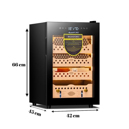 Quantoro QCC-60 Elektronik Nemlendirme & Soğutmalı Siyah Puro Dolabı - QTR-001