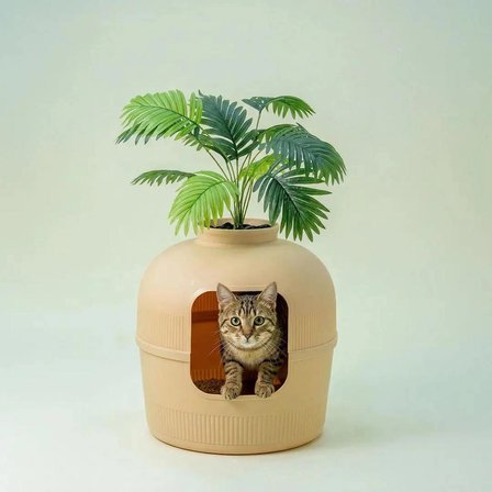 Missidea Dekorapet Dekoratif Kedi Tuvaleti Latte
