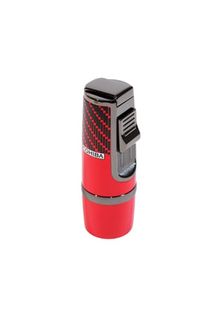 Cohiba 3 Torch Pürmüz Kırmızı-Siyah Desenli Metal Puro Çakmağı - TR9246