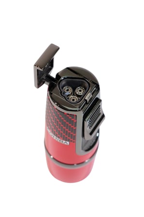 Cohiba 3 Torch Pürmüz Kırmızı-Siyah Desenli Metal Puro Çakmağı - TR9246