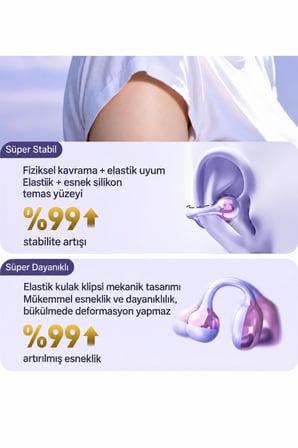 Acl ACB-79 Krem OWS Kablosuz Bluetooth Kulaklık Şarj Kutulu Açık Kulak Tasarım