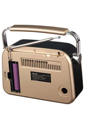 KBroad KTF-2026 Siyah Full Band Radyo - Nostaljik Görünümlü, DC Şarjlı, Güçlü Ses Çıkışlı