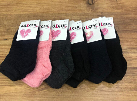 6 Lı Gülçek Kadın Kışlık Havlu Patik Çorap 36-40 No