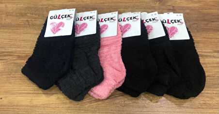 6 Lı Gülçek Kadın Kışlık Havlu Patik Çorap 36-40 No