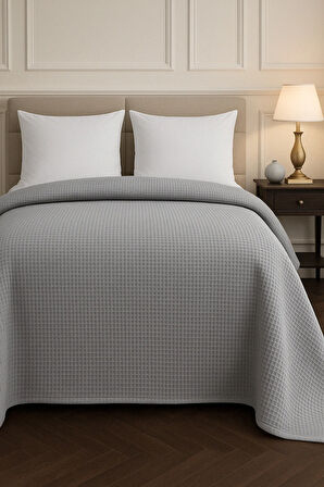 Renkli Gofret Desen Çift Kişilik Pike Yatak Örtüsü Otel Pike 200x230 cm