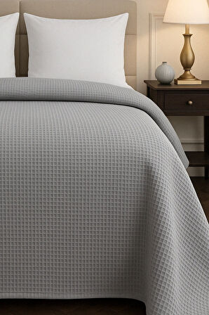 Renkli Gofret Desen Çift Kişilik Pike Yatak Örtüsü Otel Pike 200x230 cm
