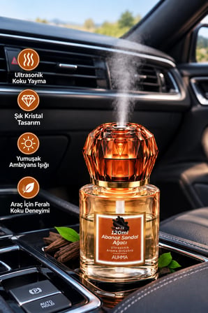 Auhma AF-13 Sarı Araç ve Ev Kokusu Difüzörü 120 ml Kristal Işıklı Hava Nemlendirici Koku Makinesi