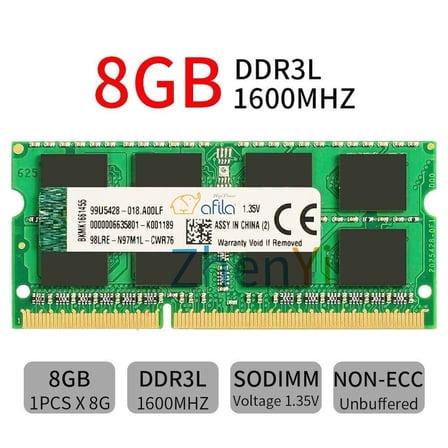 Afila NTB 8GB PC12800, 1600MHz DDR3L Notebook Ram Low Versiyon PC3L
