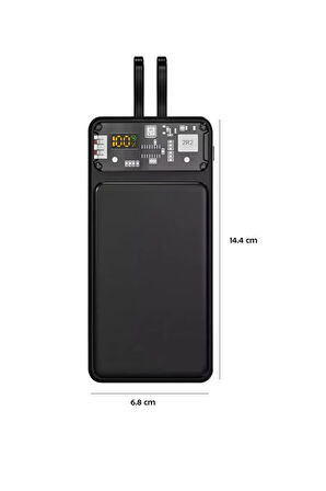 Polygold PG-PW220 20000 mAh PD 22.5W Hızlı Şarj Power Bank - Dijital Ekranlı Taşınabilir Şarj Cihazı