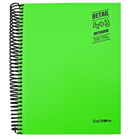Çınar Im Smart A4 175 Yaprak Plastik Kapak Spiralli 4 Kareli + 3 Çizgili Ayraçlı Defter (62054)