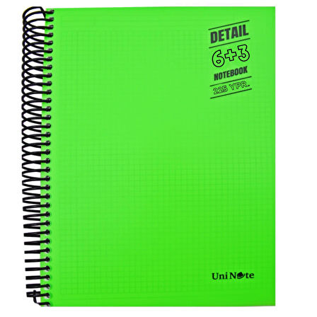 Çınar Im Smart A4 225 Yaprak Plastik Kapak Spiralli 6 Kareli + 3 Çizgili Ayraçlı Defter (62060)