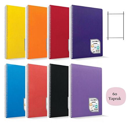 Çınar Colormaxi A4 60 Yaprak Plastik Kapak Spiralli Defter Çizgisiz 73012