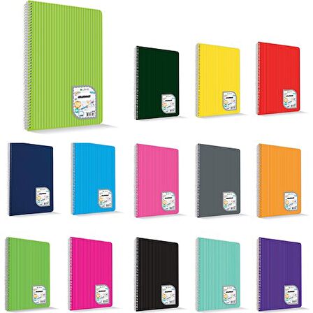 Çınar Colormaxi 17*24 Spiralli PP Kapak 72 Yaprak Çizgili Defter