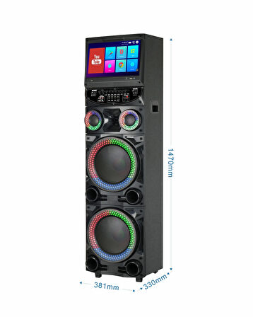 Gedi-G GD-1415 12'' Android Bluetooth 4K LED Ekranlı Karaoke Speaker