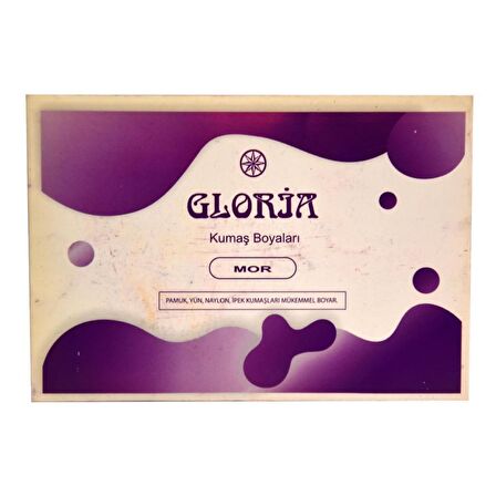 Gloria Mor Renk Pamuk Yün Naylon İpek Kumaş Boyası 10GR Paket