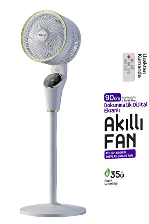 Auhma ACFN03 Beyaz 35W 90 Cm Sessiz Soğutucu Dokunmatik Harketli Akıllı Fan