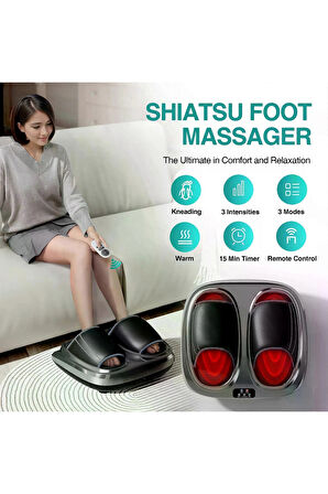 Glr HG01-A Shiatsu Ayak Masaj Aleti - Yoğurmalı, Hava Basınçlı ve Isıtmalı Derin Doku Masajı, Titreşim Fonksiyonlu, 3 Yoğunluk