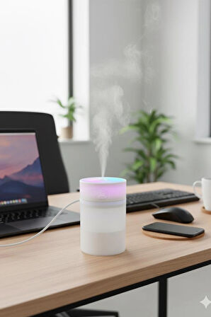 SD12 Taşınabilir Mini USB Hava Nemlendirici | Araç ve Ofis İçin Renkli Işıklı