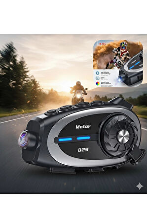 Blic Q29 Kask İntercom 1080P Kamera Seti 2X Eşleşmeli 1500mAh Uzun Pil Ömrü Suya Dayanıklı
