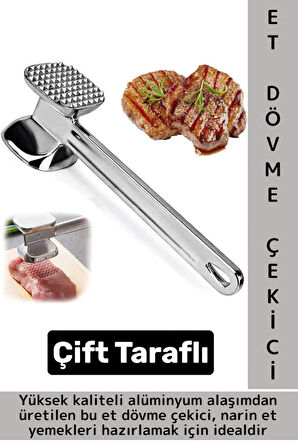 Ergonomik Tutuş Mutfak Et Kıyma Köfte Yüksek Kaliteli Dayanıklı Pratik Çift Taraflı Et Dövme Çekici
