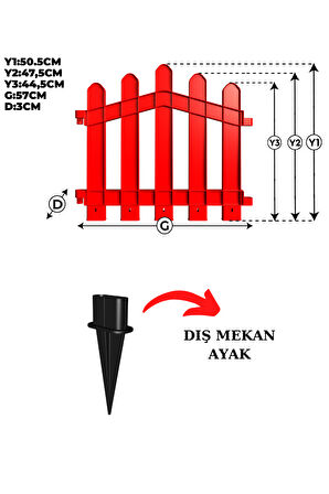 Dekoratif Plastik Bahçe ve Peyzaj Çiti 1 ADET ÇİT (Y: 50 CM / G: 55 CM) TOPRAK AYAKLI