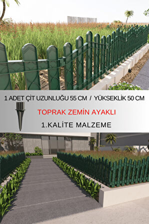Dekoratif Plastik Bahçe ve Peyzaj Çiti 1 ADET ÇİT (Y: 50 CM / G: 55 CM) TOPRAK AYAKLI