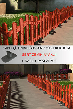 Dekoratif Plastik Alan Oluşturma ve Bahçe Çiti 1 ADET ÇİT (Y: 50 CM / G: 55 CM) SERT ZEMİN AYAKLI