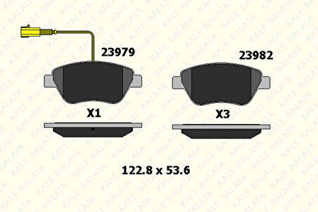 Fiat On Fren Balatası Fiat Bravo II Fiorıno Panda Stilo 05> Citroën Nemo 10> Peugeot Bipper 10> - Kale B 23982 178 35 Ans