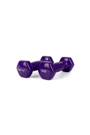 Gymo Hex Shape Vinil Dambıl 2x1kg Mor
