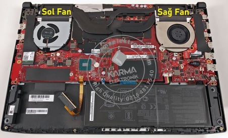 Asus GL503V, FX63V, FZ63V, S5AM Serisi Notebook GPU Fan - Sol - Ver.3 / FAN242V6