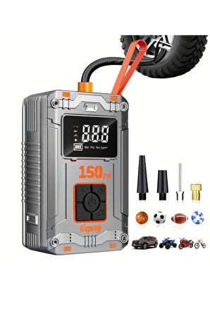 Blackbird MC6619 Dijital Ekranlı Taşınabilir Kablosuz Lastik Şişirme Pompası Powerbank, SOS Işığı, LED Fener, Otomatik Basınç Ayarı