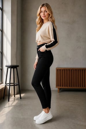 Ada Kadın Siyah Mom Likralı Jean Kot Pantolon New-1