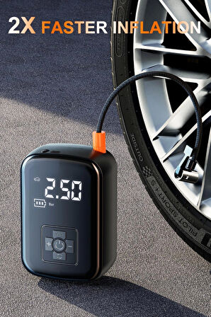 Auhma A5566 Kablosuz Dijital Hava Kompresörü | 4000mAh Powerbank | 150 PSI | LED Işıklı Taşınabilir Şarjlı Pompa