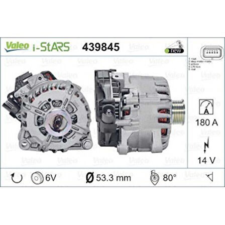 Psa Alternator Start Stop 12v 180a Berlingo C4 C5 P208 P3008 Partner Tepee 1,6 Hdi 11> İs - Valeo 439845