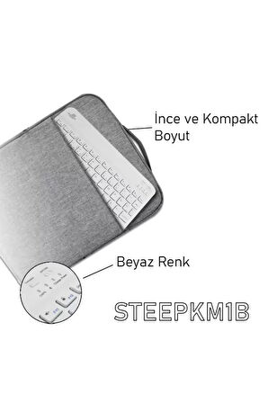 Steep Solid Magic Beyaz Şarjlı Bluetooth Klavye Mouse Set