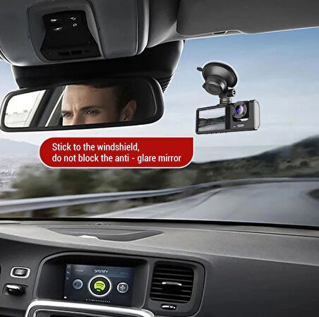 ARAÇ İÇİ KAMERA Hd Video Kayıt Cihazı 3 Kamera Lens Bir Arada  Araç Içi Hd Video Kayıt Cihazı