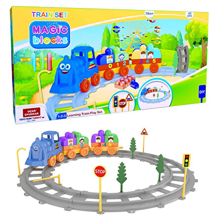 Uçar Oyuncak Magıc Blocks Tren Set (43Pcs)