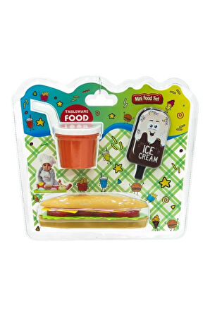 Uçar Oyuncak Mini Hamburger Tableware Fest Food Set 9021109