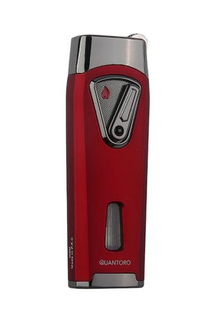 Quantoro Çift Torch Pürmüz Kırmızı Metal Puro Çakmağı - TRZ1059