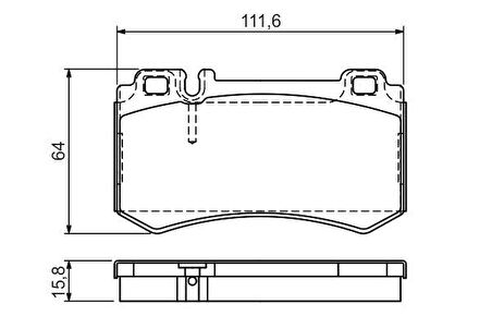 Mercedes Fren Balatası Arka C219 55 Amg W211 E55 Amg 02>08 W220 S65 Amg 04>05 - Bosch 0986494356